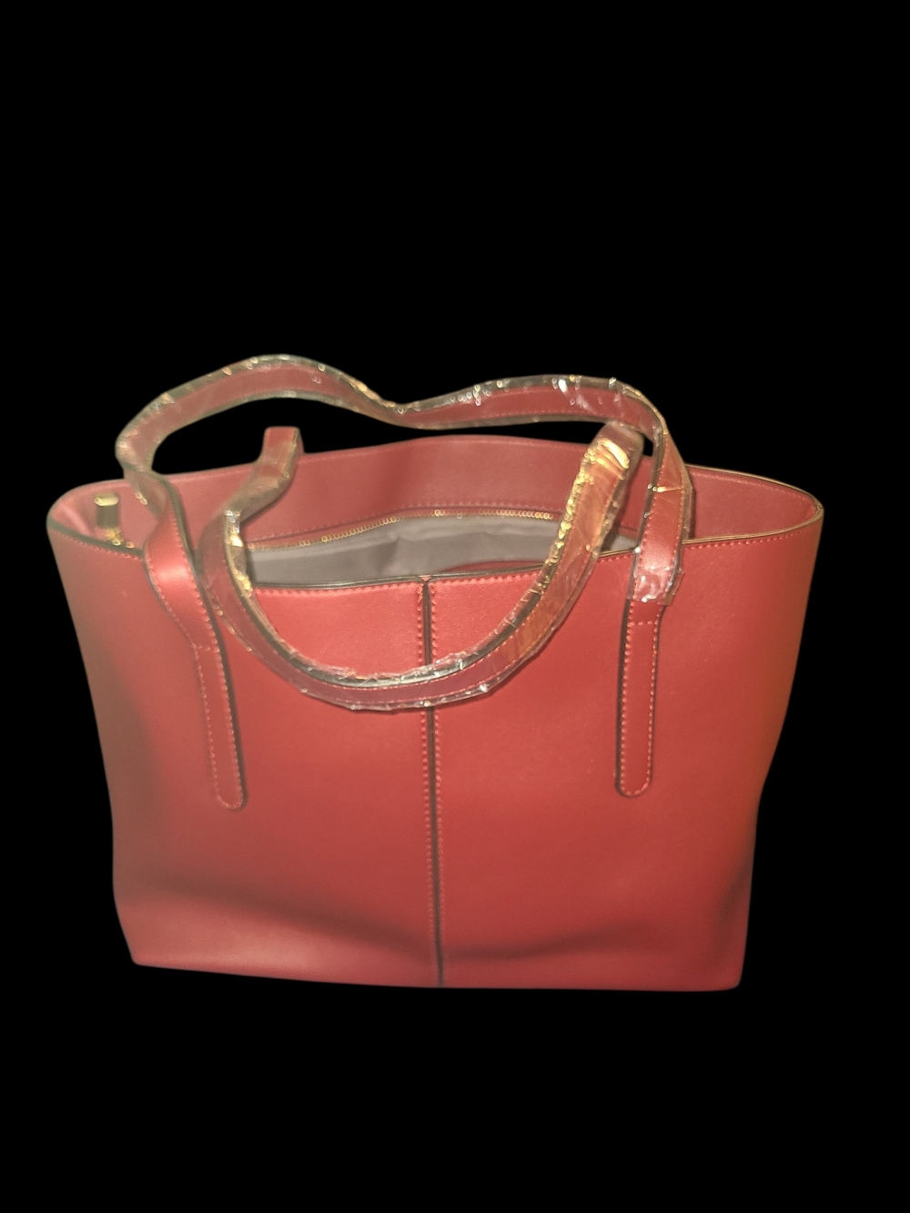(NEW)Everyday Red Leather Tote Bag